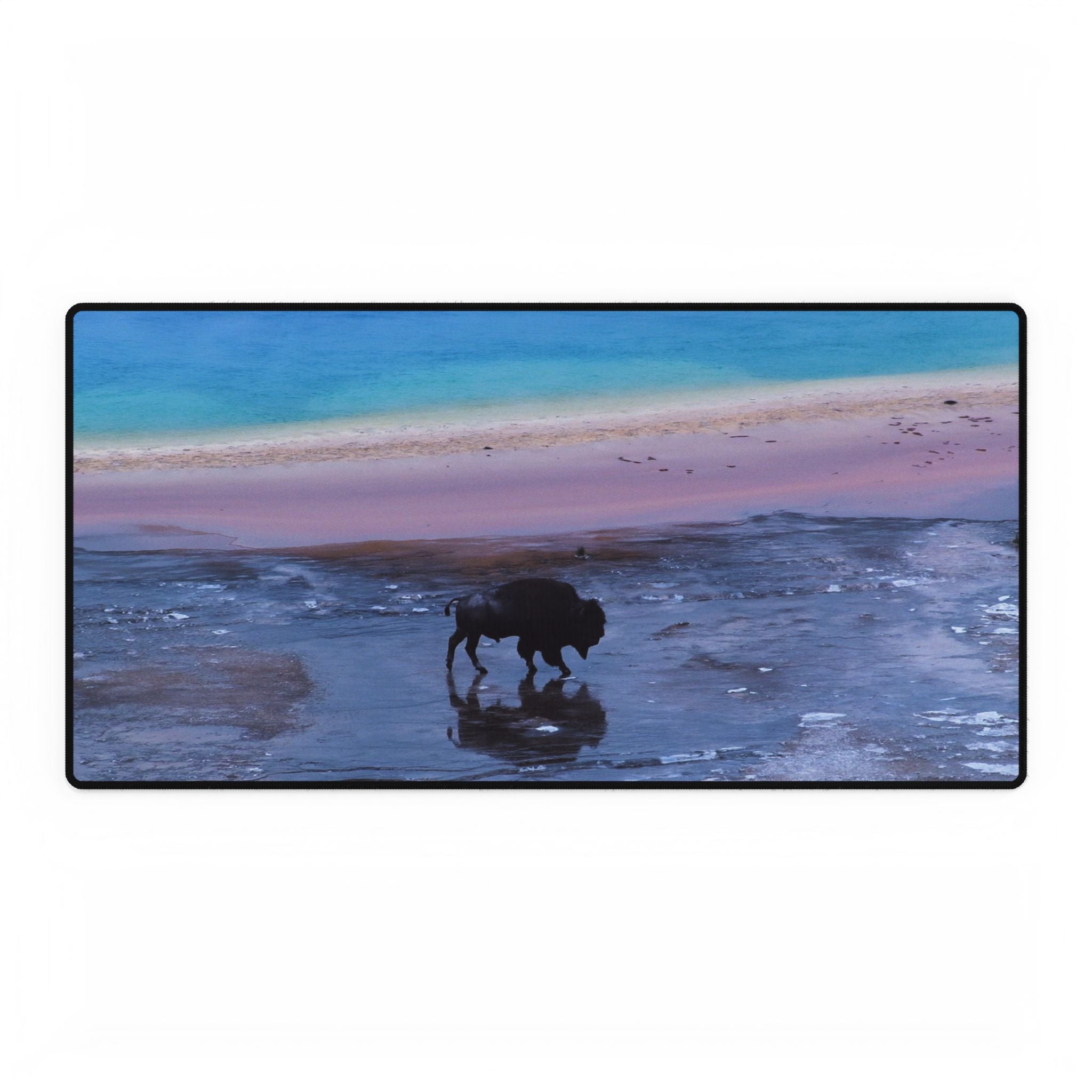 Premium Mouse Pad and Desk Mats - Yellowstone Icons Bison and Grand Prismatic Spring - My Blu Horizon