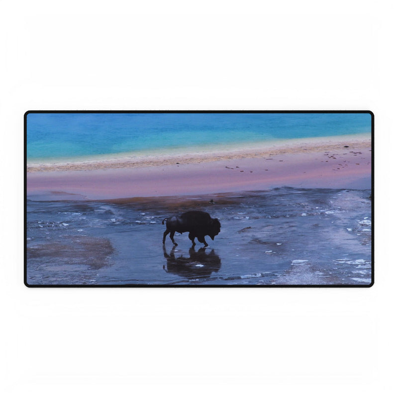 Premium Mouse Pad and Desk Mats - Yellowstone Icons Bison and Grand Prismatic Spring - My Blu Horizon