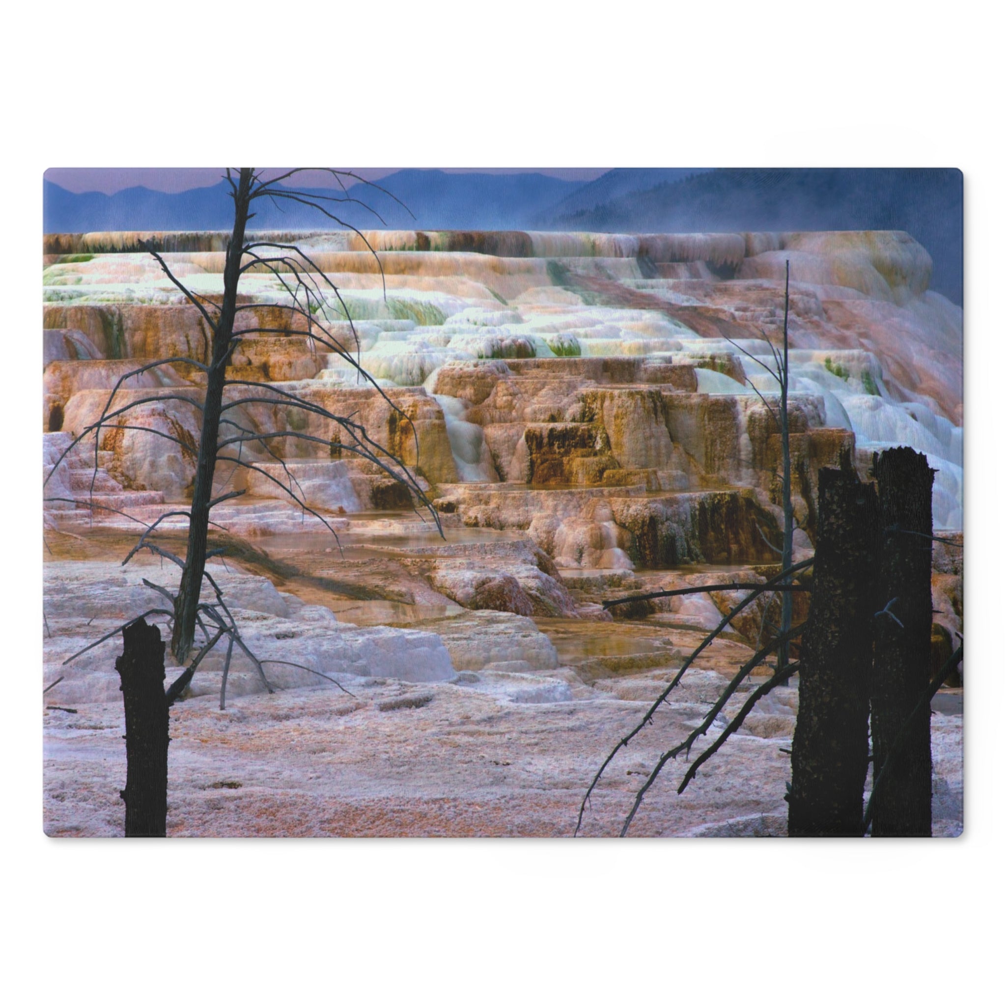 Tempered Glass Cutting Board |Canary Springs Mammoth Hot Springs