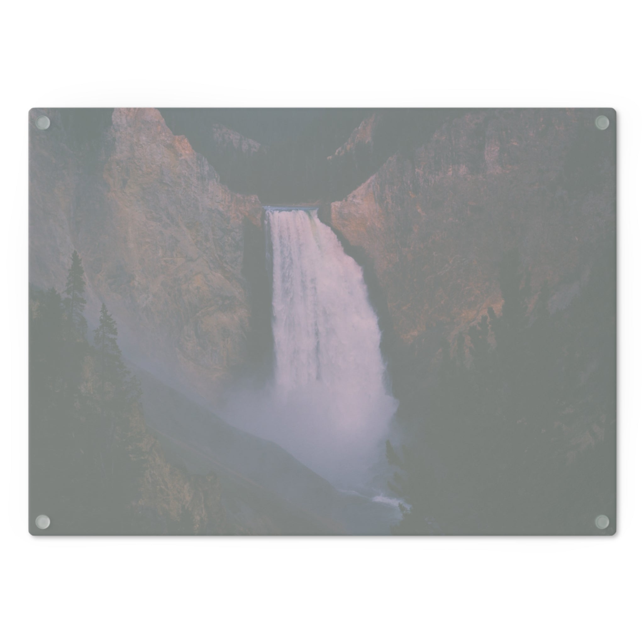 Tempered Glass Cutting Board - Lower Falls, Yellowstone National Park - My Blu Horizon