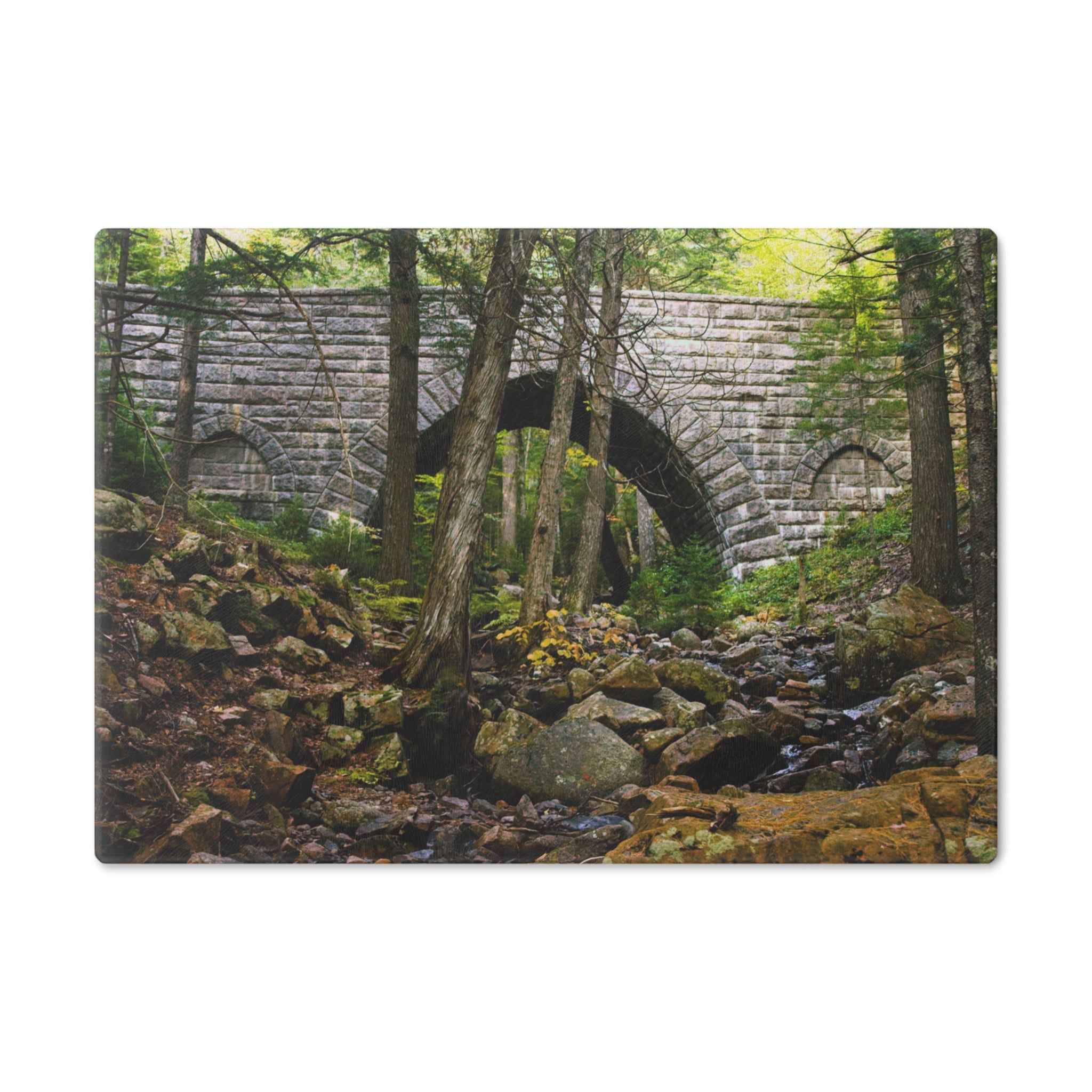 Tempered Glass Cutting Board - Hemlock Bridge, Acadia - My Blu Horizon