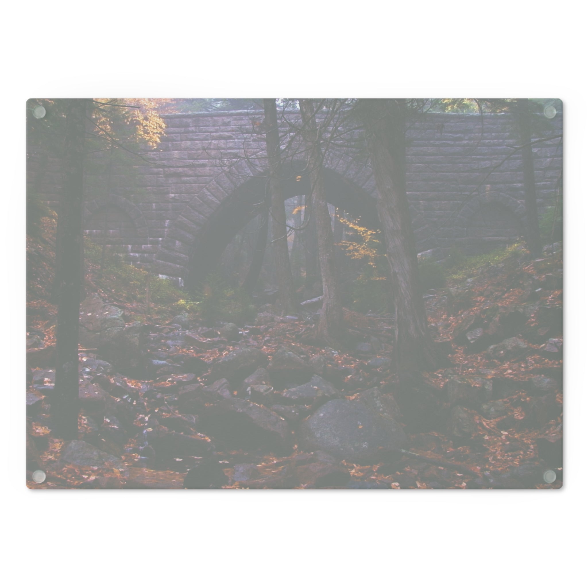 Tempered Glass Cutting Board - Hemlock Bridge,  Acadia - My Blu Horizon