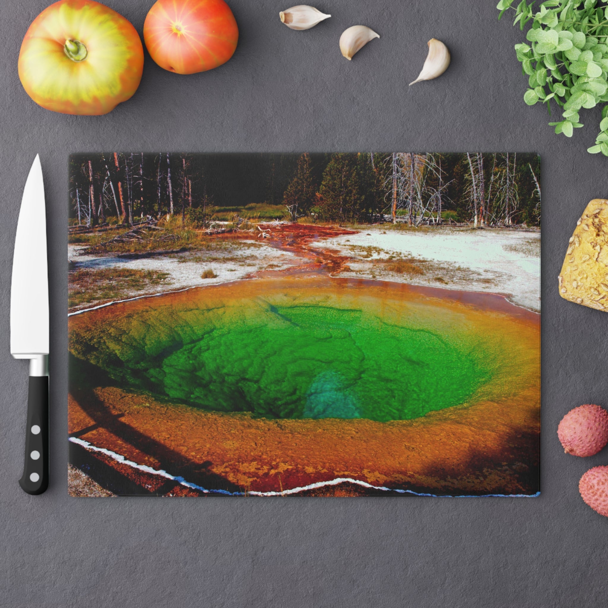 Tempered Glass Cutting Board - Morning Glory Pool, Yellowstone National Park - My Blu Horizon