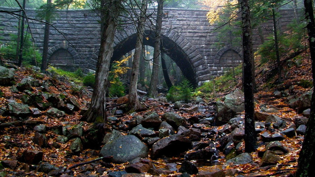 Hemlock Bridge Acadia National Park Fall HD Screensaver